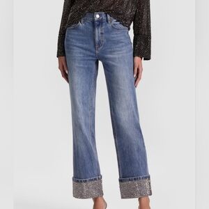 Alice + Olivia CHIC EMBELLISHED ANKLE JEAN